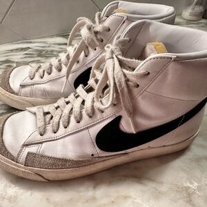 Nike blazers size 9. White and black. High tops. Good condition